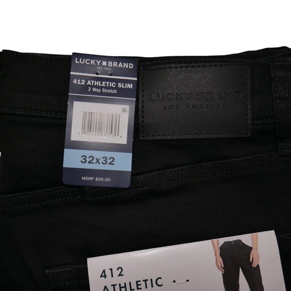 Lucky Brand 412 Athletic Fit Slim Jean Pants Black Mens Size 32x32 Stretch NWT - Picture 5 of 15